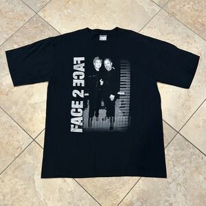 Vintage Billy Joel Elton John Face 2 Face 2001 Concert Tour Shirt Mens XL Black